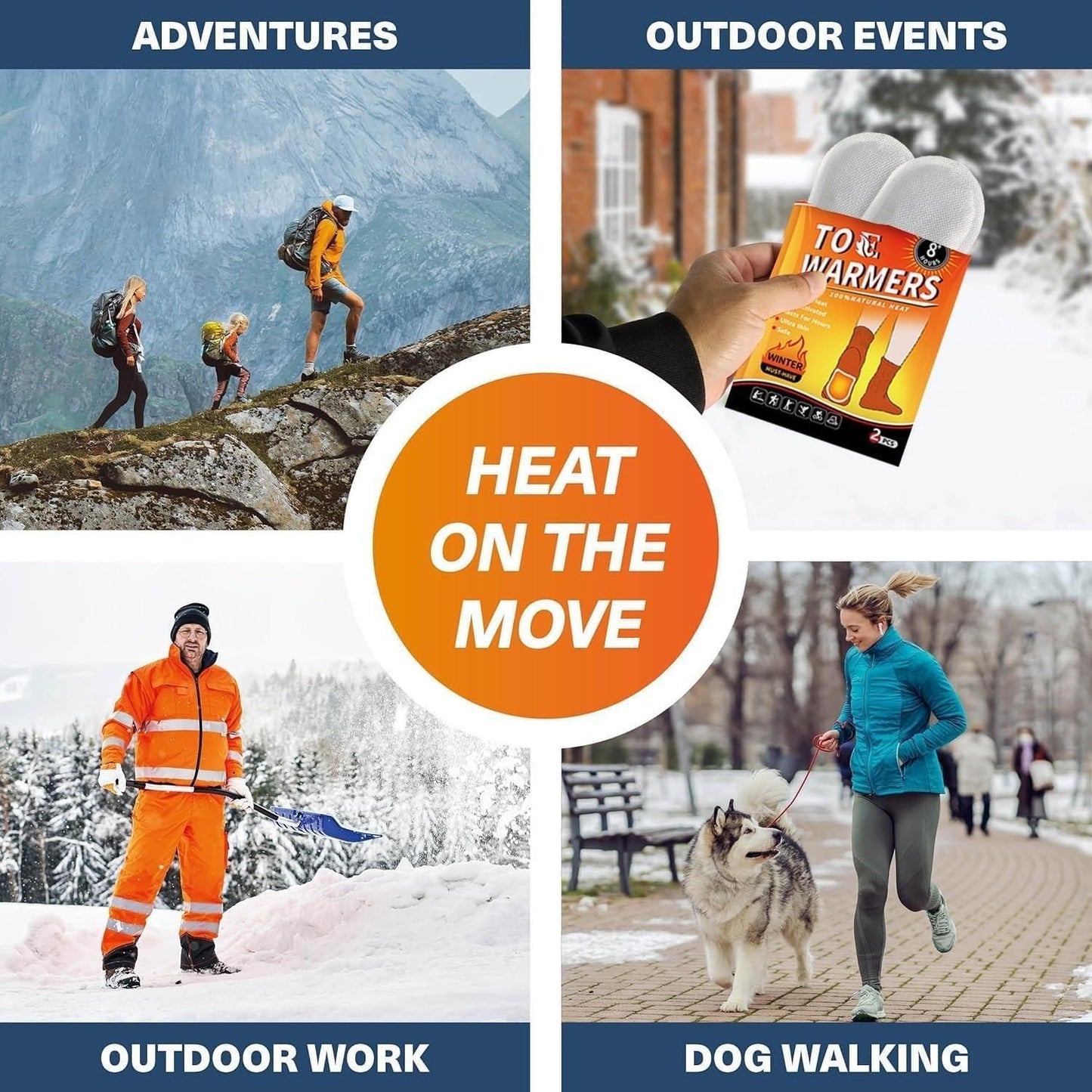 Toe & Foot Warmers, Body Heat Patches & Insole Warmer - 2 Pieces