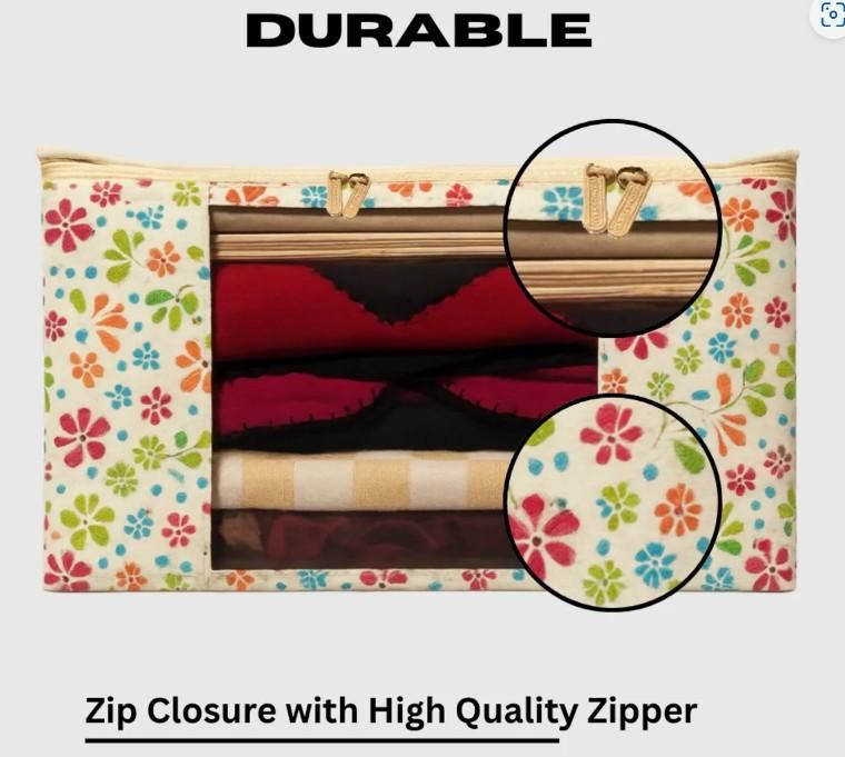 High Quality Ivory Flower Printed Saree Cover